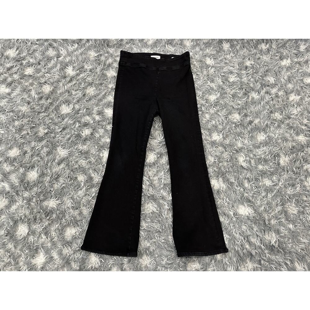 FRAME The Jetset High Rise Pull On Flare Leg Jeans Sheen Noir Size 2